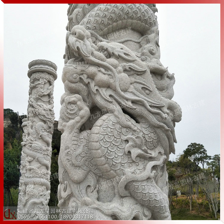 廣場(chǎng)石雕龍柱圖片